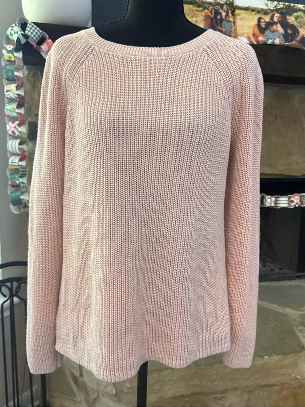 LOFT Light Pink Crewneck Knit Sweater